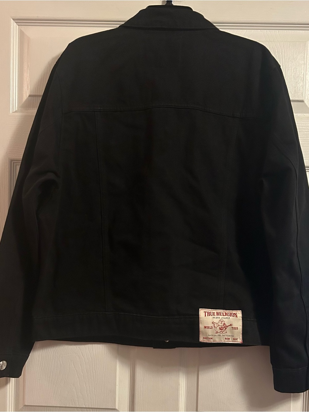 True Religion Black Denim Jacket with Signature Stitching - Picture 2 of 3